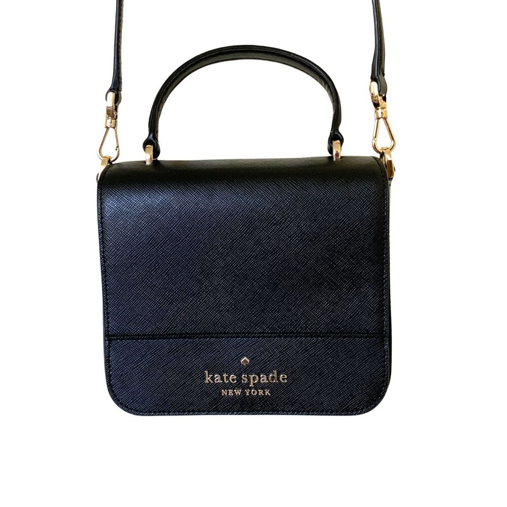 Kate Spade New York Black Staci Square Crossbody Saffiano Leather - Picture 3 of 13